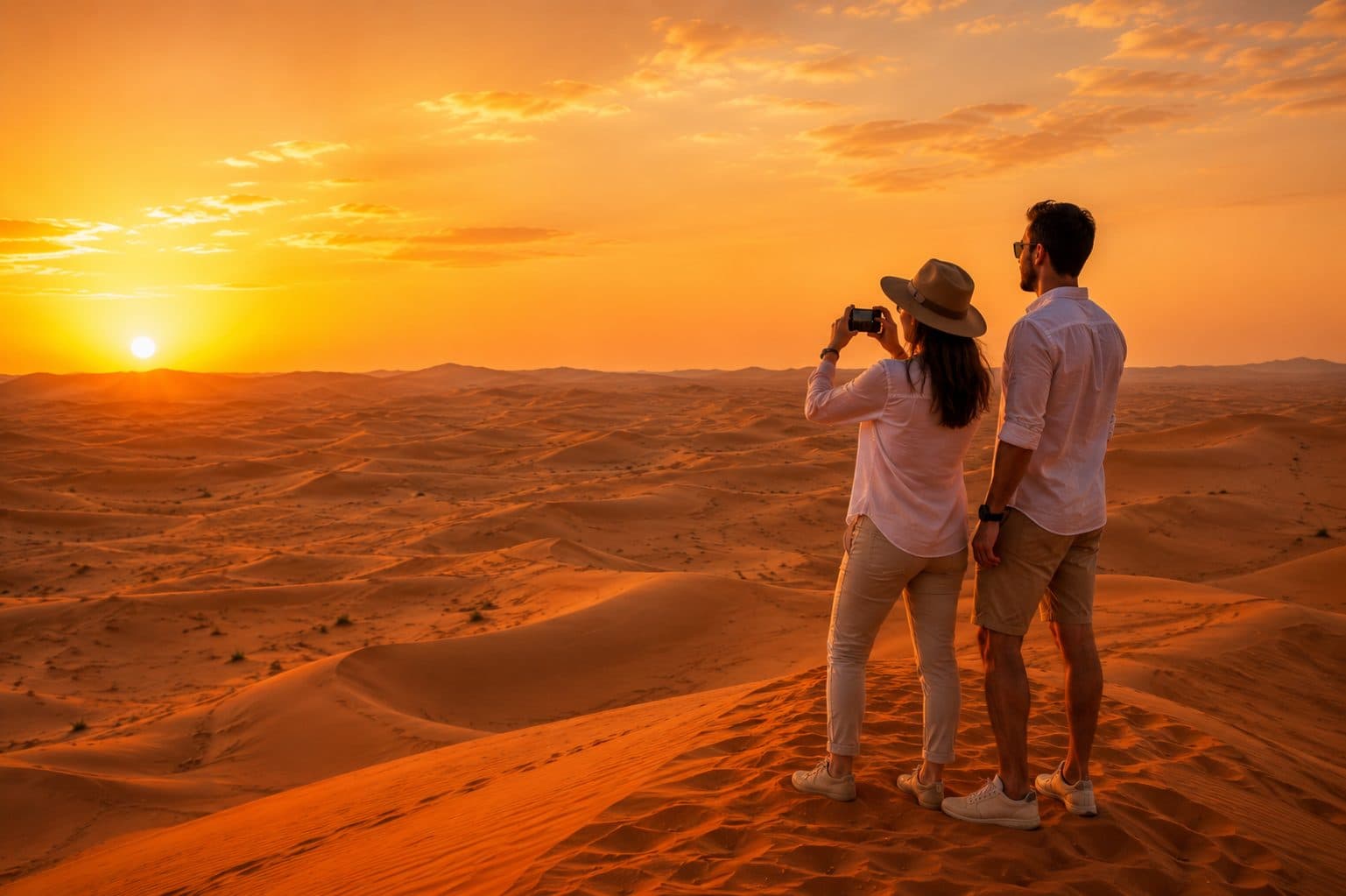 Early morning dune driving in the Arabian desert